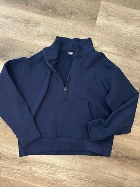 Lands End Classic Half-Zip Pullover Sweater in Navy size small